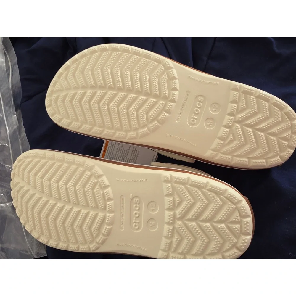 Crocs Crocband Gum Clog Bone Brown Mens Size 12 New 212756-2MD